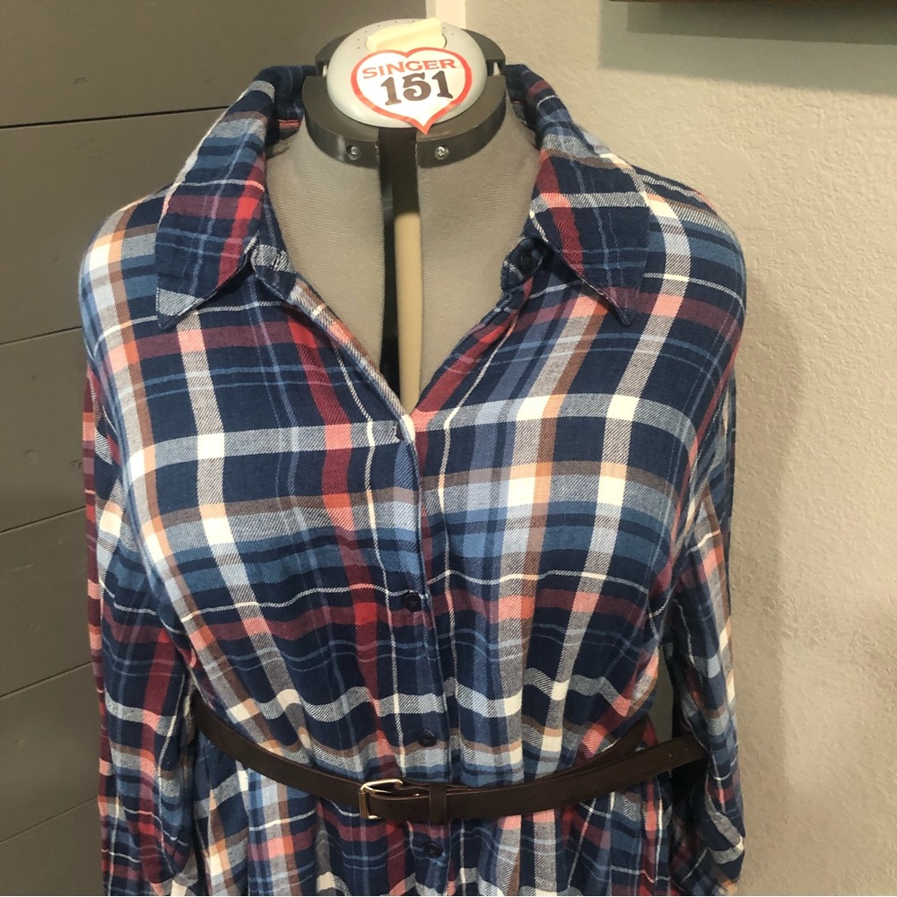 Lane Bryant plaid winter dress plus size 26 flannel